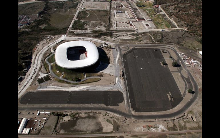 Vista aerea del Estadio Omnilife, donde aparecen las calles que dan al mismo. MEXSPORT  /