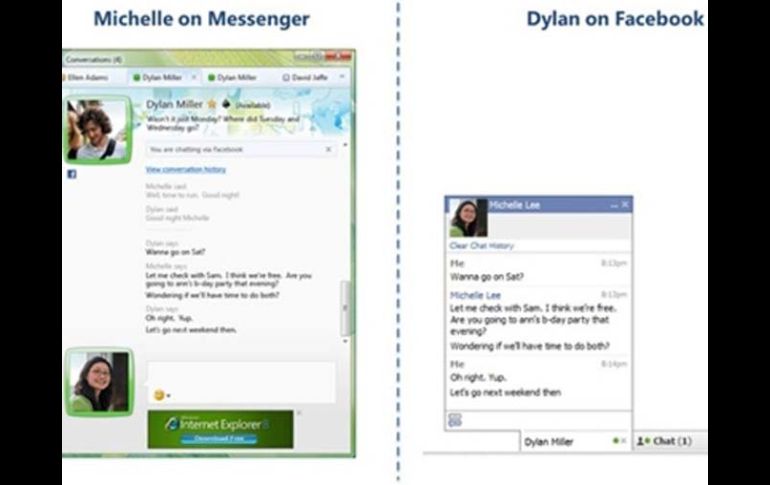 Microsoft lanzó hace poco la última versión de Messenger que incluye el chat de Facebook. ESPECIAL  /