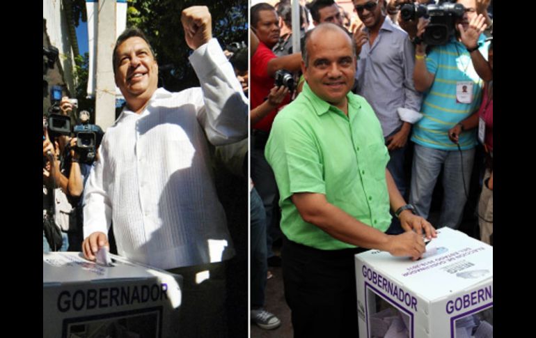 Los candidatos Manuel Añorve y Ángel Heladio Aguirre buscan la gubernatura de Guerrero. APNTX  /