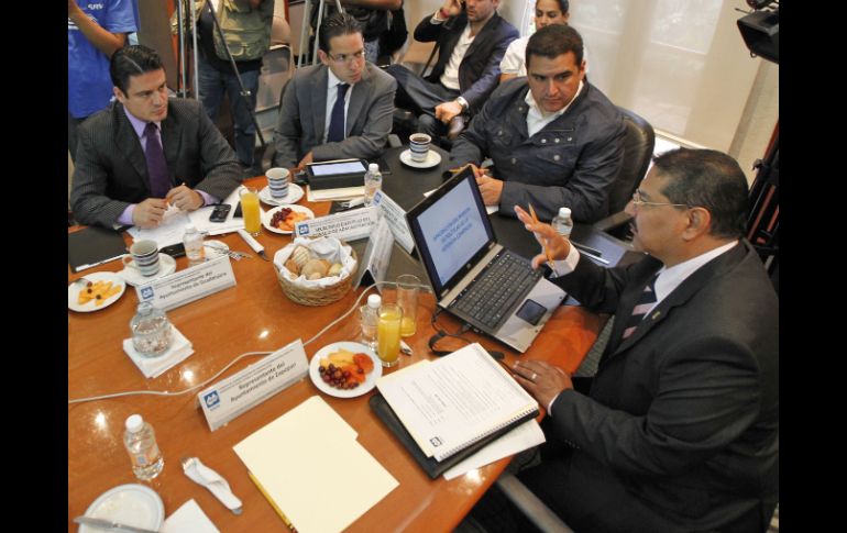 Vista de la reunión del Consejo de Administración del SIAPA, realizada esta mañana. S. NÚÑEZ  /