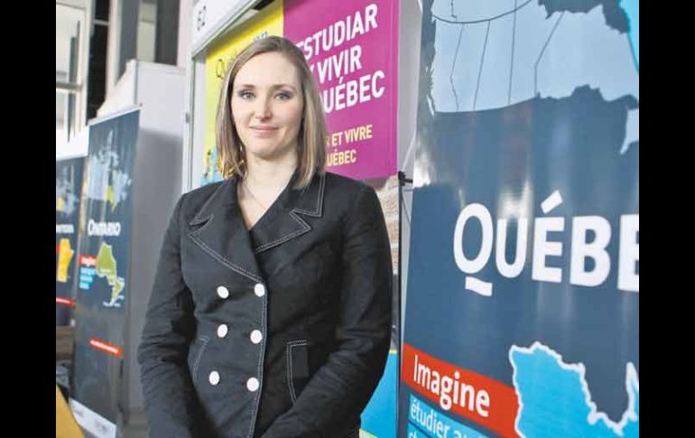 Jennifer Fortin, consejera de Promoción de la Oficina de Inmigración de Quebec en México, destaca las ventajas de trabajar en Canadá.  /