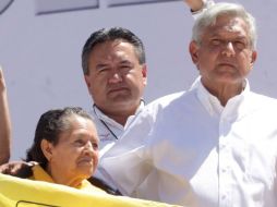 López Obrador en el mitin que realizó esta mañana en el municipio de Nezahualcóyotl en el Estado de México. EL UNIVERSAL  /