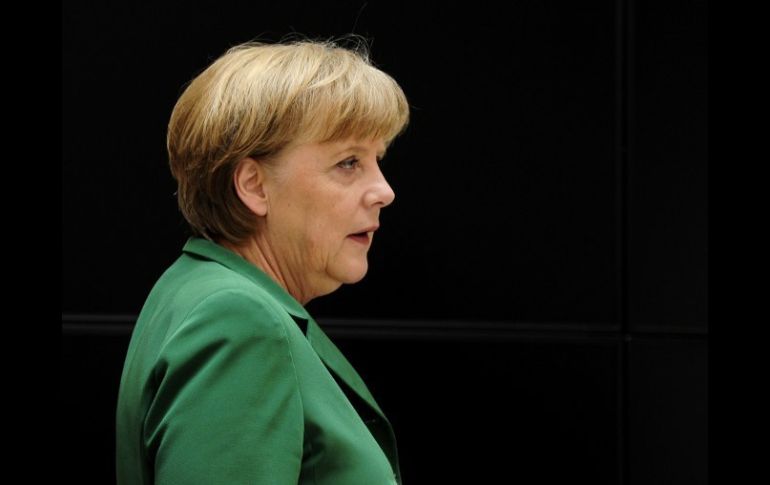 Angela Merkel después de una conferencia de prensa en Berlín. AFP  /