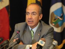 El presidente Felipe Calderón Hinojosa durante una conferencia como parte de la II Cumbre México- Caricom. NTX  /
