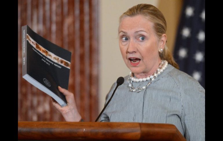 El informe anual del Departamento de Estado fue presentado por la secretaria de Estado Hillary Clinton. EFE  /