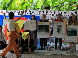 Activistas protestan contra la energía nuclear durante la Conferencia de la ONU sobre Desarrollo Sostenible Río+20. EFE  /