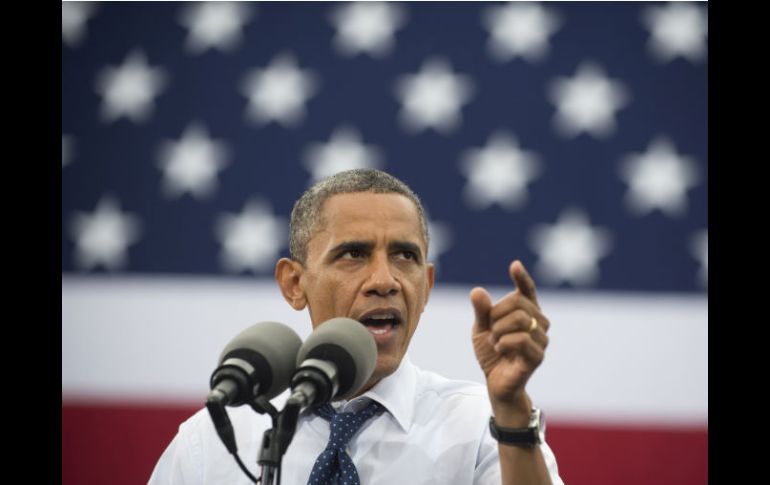 Obama habla durante un evento de campaña en Iowa. AFP  /