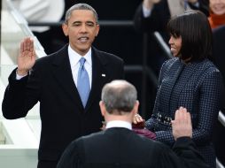 El presidente de Estados Unidos, Barack Obama, jura oficialmente el cargo para un segundo mandato que concluirá en enero de 2017. AFP /