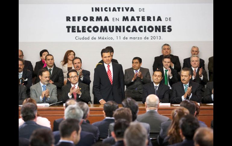 El presidente Enrique Peña Nieto, encabezó el evento de presentación de la iniciativa. NTX /