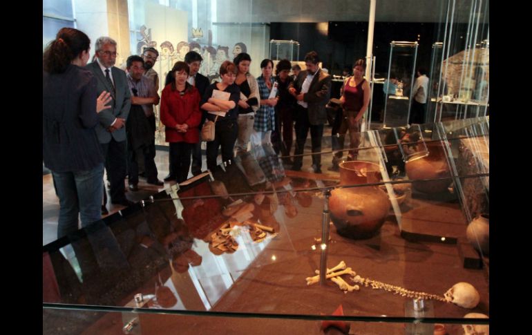 Imagen de la exposición ''Descubriendo la historia no escrita. 25 años de arqueología en Tlatelolco''. NTX /