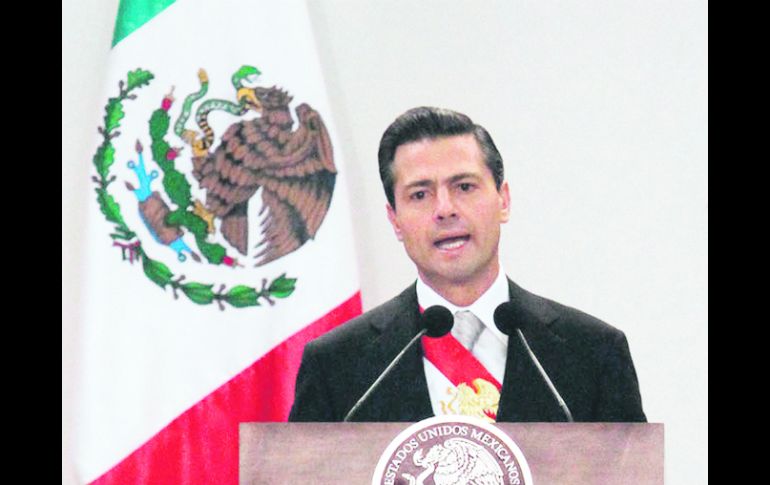 El Presidente de México, durante el Primer Informe de Gobierno. NTX /