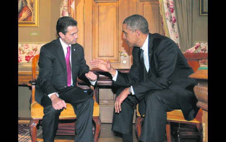 Diálogo. Enrique Peña Nieto se encontró con Barack Obama en el marco de la reunión del G-20. AFP /