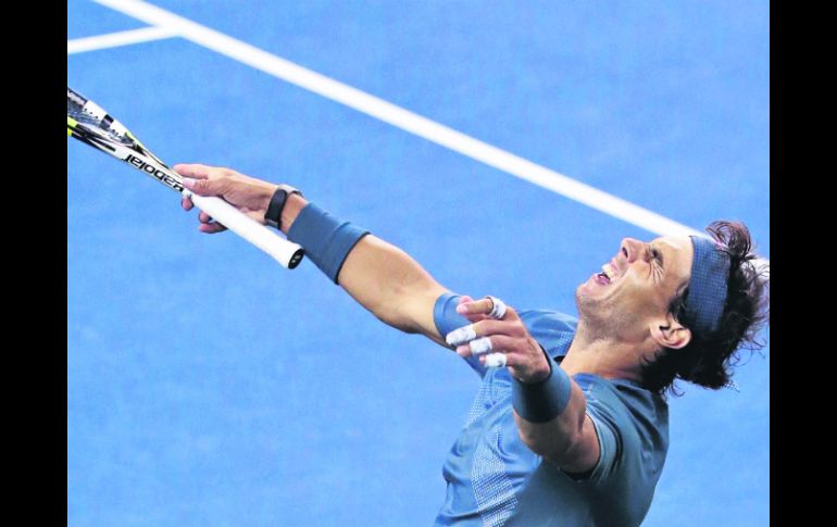 El español Rafael Nadal celebra tras obtener el punto final que le garantizó su segundo trofeo del US Open. AFP /