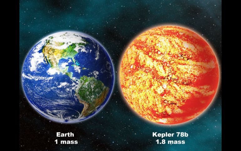 Kepler-78b es un poco más grande que la Tierra y tiene casi el doble de su masa o peso. AP /