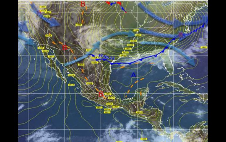 Dominarán nublados con potencial de lluvias moderadas a fuertes en el centro y sur del territorio nacional. ESPECIAL /