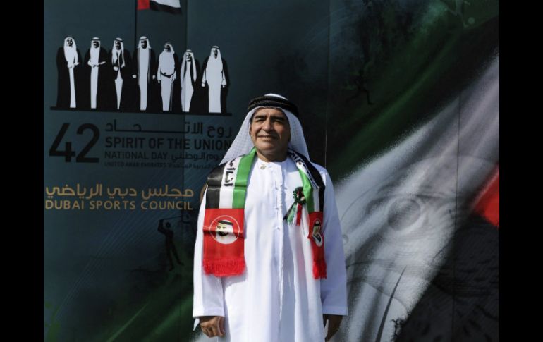 Diego Armando Maradona, durante la celebración del Día Nacional de los Emiratos Árabes Unidos (EAU), en Dubái. EFE /
