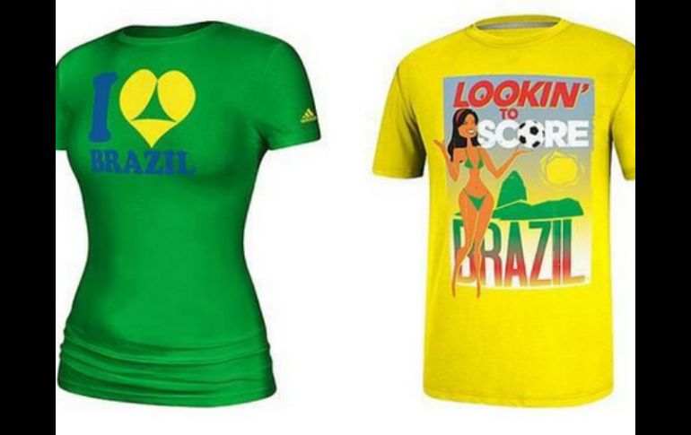 Estas eran las camisetas que ofendieron a varias personas en Brasil al considerarlas ofensivas. ESPECIAL /