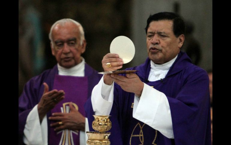 Norberto Rivera encabeza la homilía dominical en la Catedral Metropolitana. NTX /