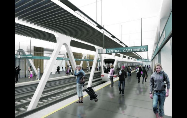 Simulación de una de las estaciones del nuevo corredor del Sistema de Tren Eléctrico Urbano. ESPECIAL /