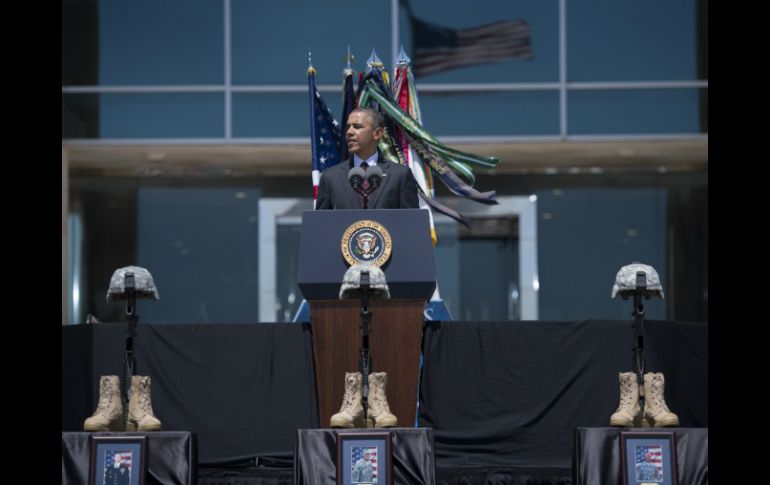 Barack Obama ofrece un discurso durante la ceremonia. AFP /