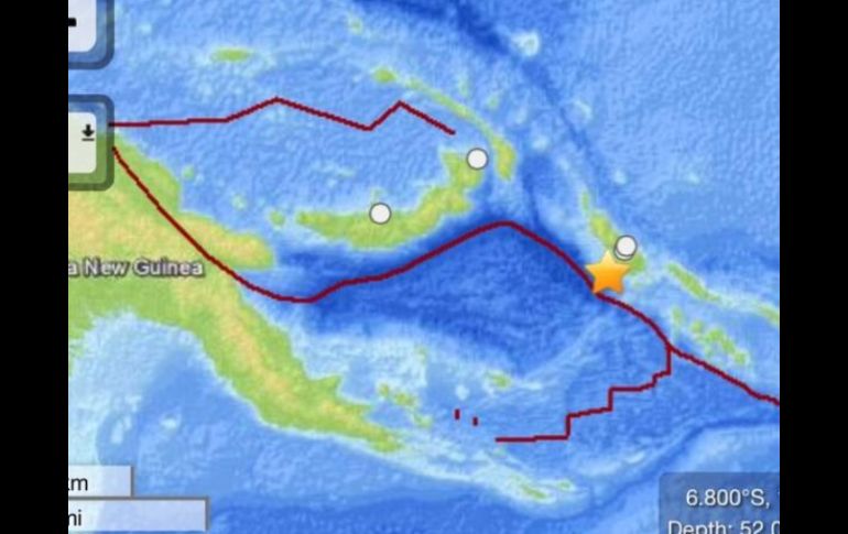 El epicentro del sismo se localizó a 10 kilómetros de profundidad, a 75 kilómetros al suroeste de Panguna. Foto: @chematierra. ESPECIAL /