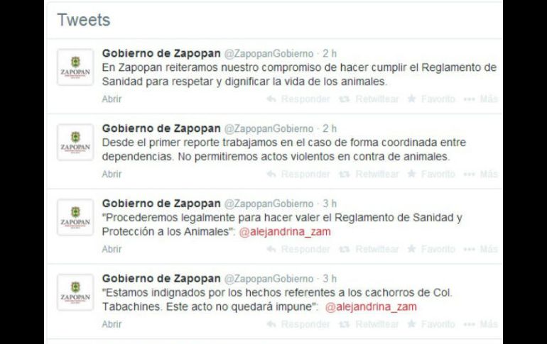 Anteriormente, el Ayuntamiento de Zapopan habló sobre el hecho en su cuenta de Twitter. ESPECIAL /