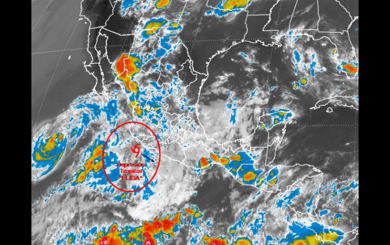 La tormenta tropical 'Elida' se localiza a 715 kilómetros al oeste-suroeste de Cabo San Lucas. TOMADA DE @conagua_clima  /