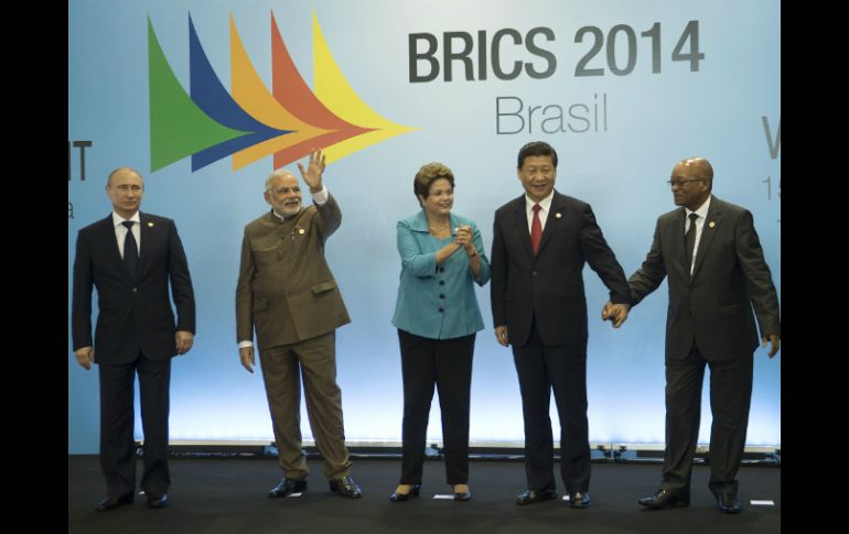 Los presidentes integrantes del grupo BRICS durante su sexta cumbre en Brasil. NTX /