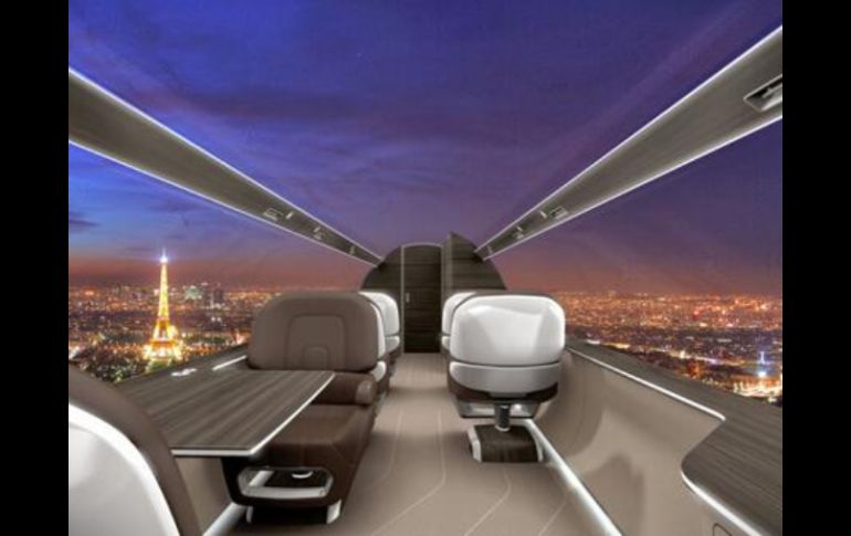 Esta nueva tecnología brindará al pasajero la sensación de encontrarse en un avión 'transparente'.Tomada de @TechniconDesign. ESPECIAL /