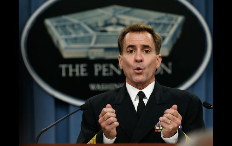 El portavoz del Pentágono, John Kirby, afirma que buscar expulsar al EI de posiciones estratégicas. AFP /