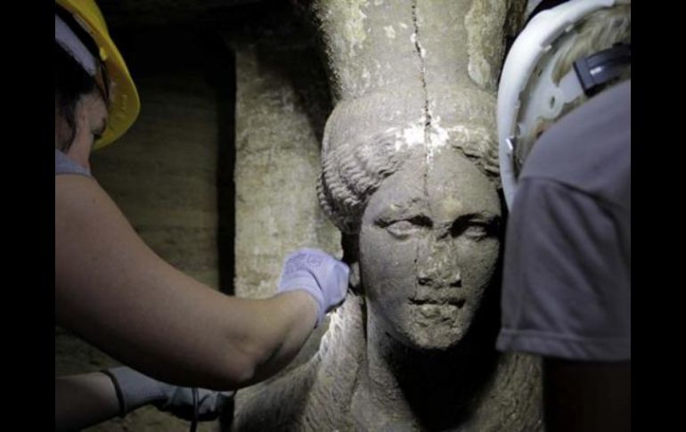 Estas excavaciones arqueológicas en la región griega de Macedonia están suscitando gran expectativa. AFP /