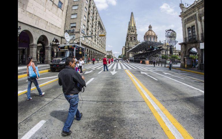 Varias vialidades del Centro de Guadalajara fueron cerradas a la circulación. EL INFORMADOR A. Hernández.  /