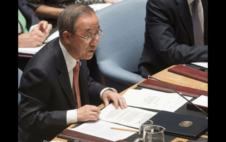 Ban Ki-moon participa en la sesión del Consejo de Seguridad de la ONU. AFP / S. Loeb