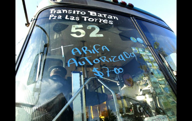 Consideran que el análisis de la tarifa del transporte público deberá partirse del precio de siete pesos aprobado en 2013. EL INFORMADOR / ARCHIVO