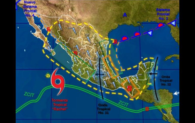 La onda tropical 31 provocará oleaje de 1.5 a 2.5 metros de altura en costas del sur de Tehuantepec. ESPECIAL / @conagua_clima