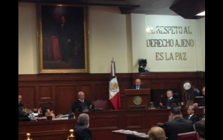 Alejandro Luna Ramos, al rendir su último y cuarto informe de labores en el Pleno de la SCJN. TWITTER / @ahabibn