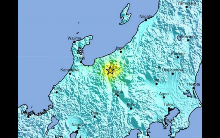 El terremoto tuvo lugar a las 22.08 hora local (14:08 GMT) en el norte de la prefectura de Nagano. EFE /