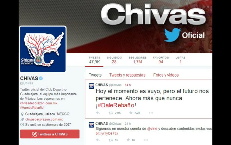 Esta fue la publicación que compartió el cuadro Rojiblanco. TWITTER / @Chivas