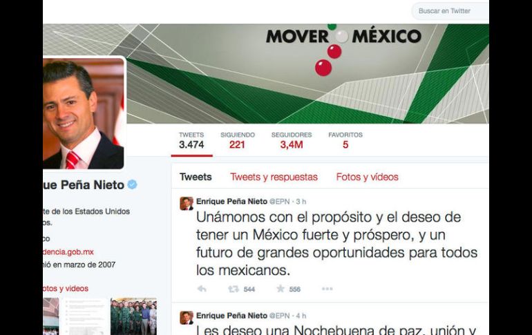 El mensaje de Enrique Peña Nieto en su cuenta oficial de Twitter. TWITTER / @EPN