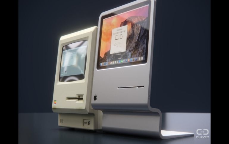 Esta es una de las imágenes del concepto 'retro-futurista' Macintosh 2015. ESPECIAL / curved.de