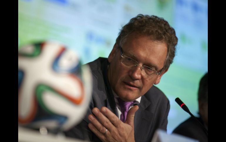 Jerome Valcke, secretario general de FIFA presentando el balance. EFE / S. Moreira