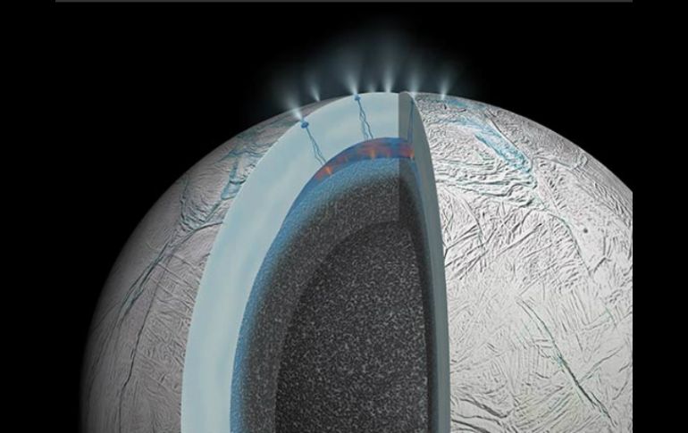 La información sobre Encélado fue obtenida por Cassini, un explorador espacial de la NASA y la agencia espacial europea. TWITTER / @NASA