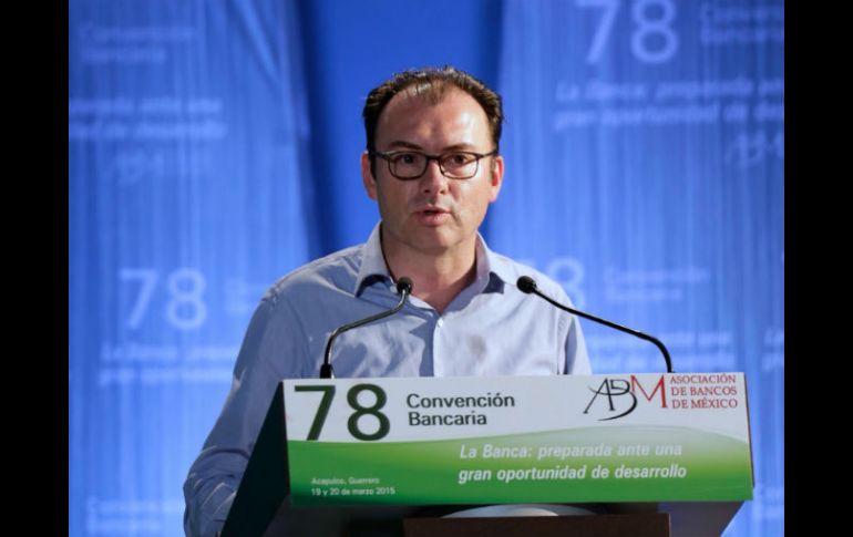 Videgaray se negó a responder preguntas sobre el tema en su participación en la 78 Convención Nacional Bancaria. SUN / L. Cortés