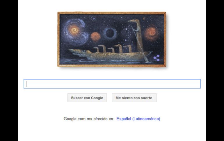 La imagen con la que Google le rinde homenaje, recrea una de las pinturas titulada 'Cómo hace el pequeño cocodrilo'. ESPECIAL / google.com