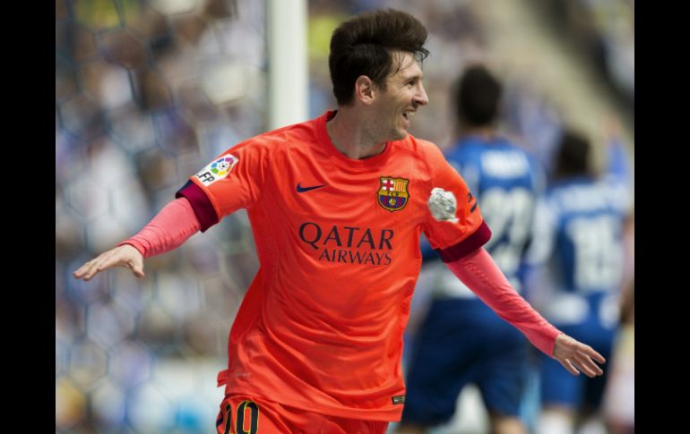 Messi amplia el marcador a los 25 con su 36ta diana liguera. EFE / A. García