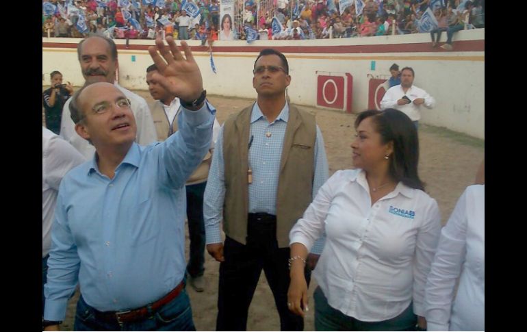 Calderón acompañó a la candidata a la gubernatura de San Luis Potosí. SUN / Especial