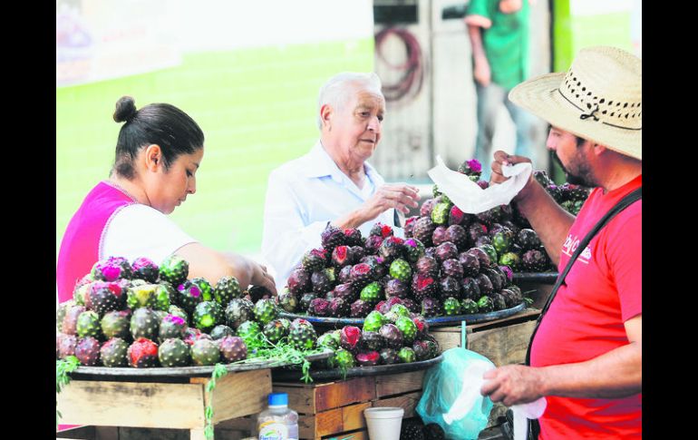 Comercio. Las pitayas que se producen en la Región Sur de Jalisco se ofertan en las calles del Centro de la ciudad de Guadalajara. EL INFORMADOR /  E. BARRERA