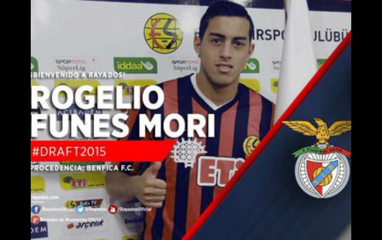 Rogelio Funes Mori arriba procedente del Benfica. TWITTER / @rayados