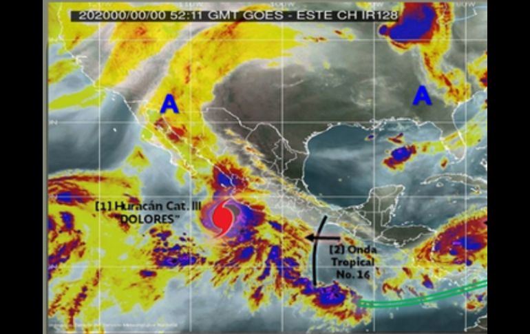 La onda tropical número 16 se extiende sobre el Golfo de Tehuantepec, que interactúa con la entrada de humedad del océano Pacífico. TWITTER / @conagua_clima
