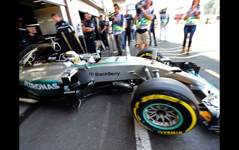 Lewis Hamilton, durante la tercera sesión libre del Gran Premio de Bélgica. AFP / E.DUNAND
